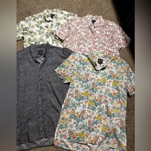 Barney Cools Floral and Leaf Patterned Casual Shirts bundle of 4 XL